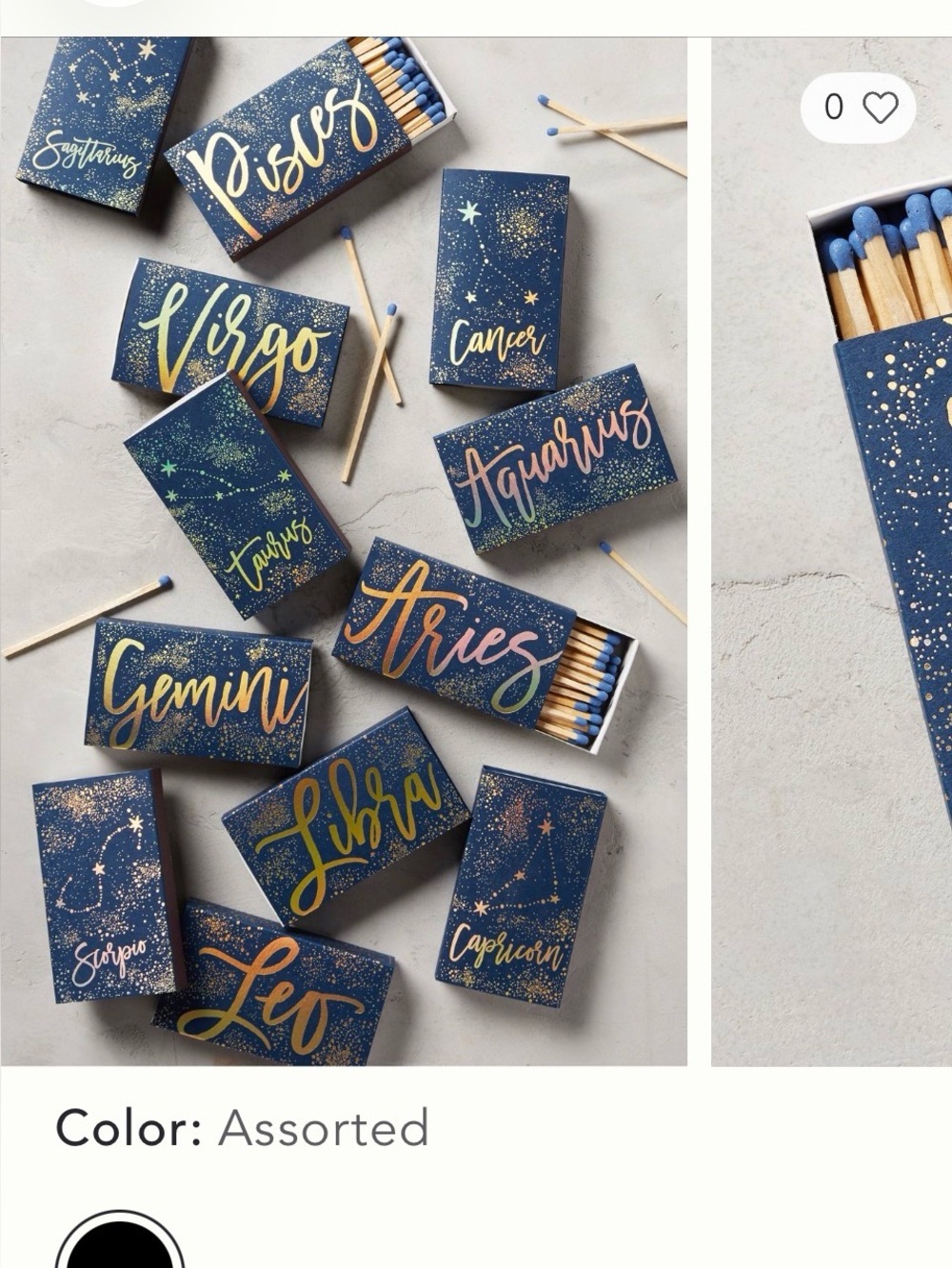 Anthropologie Zodiac Matchbox Favor Pisces